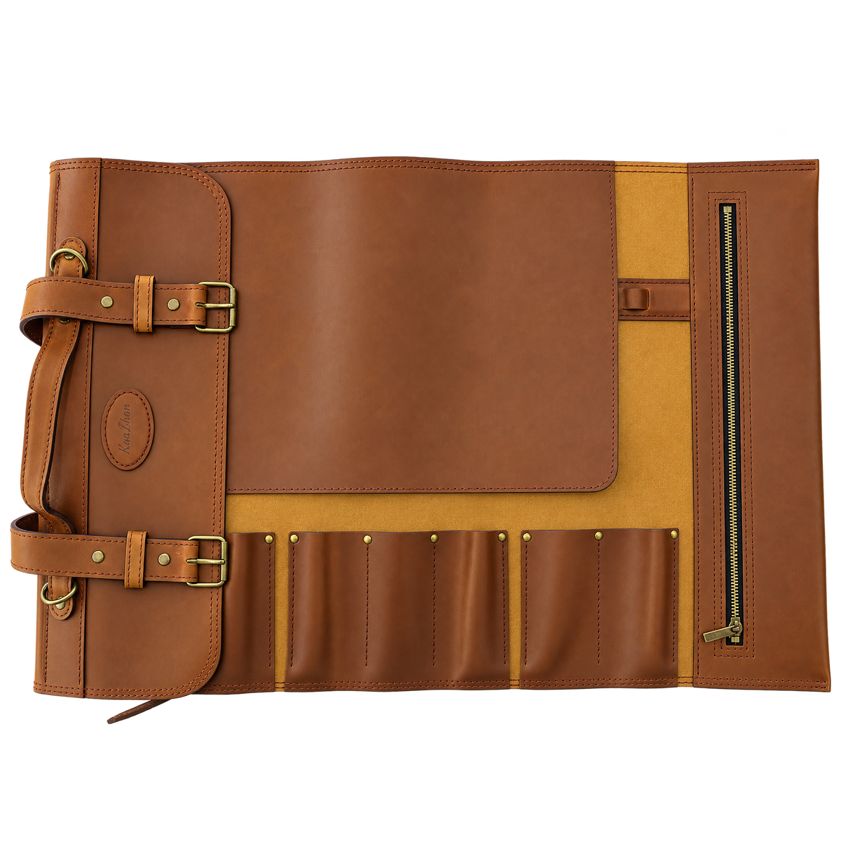 Leather Knife Bag Open 2