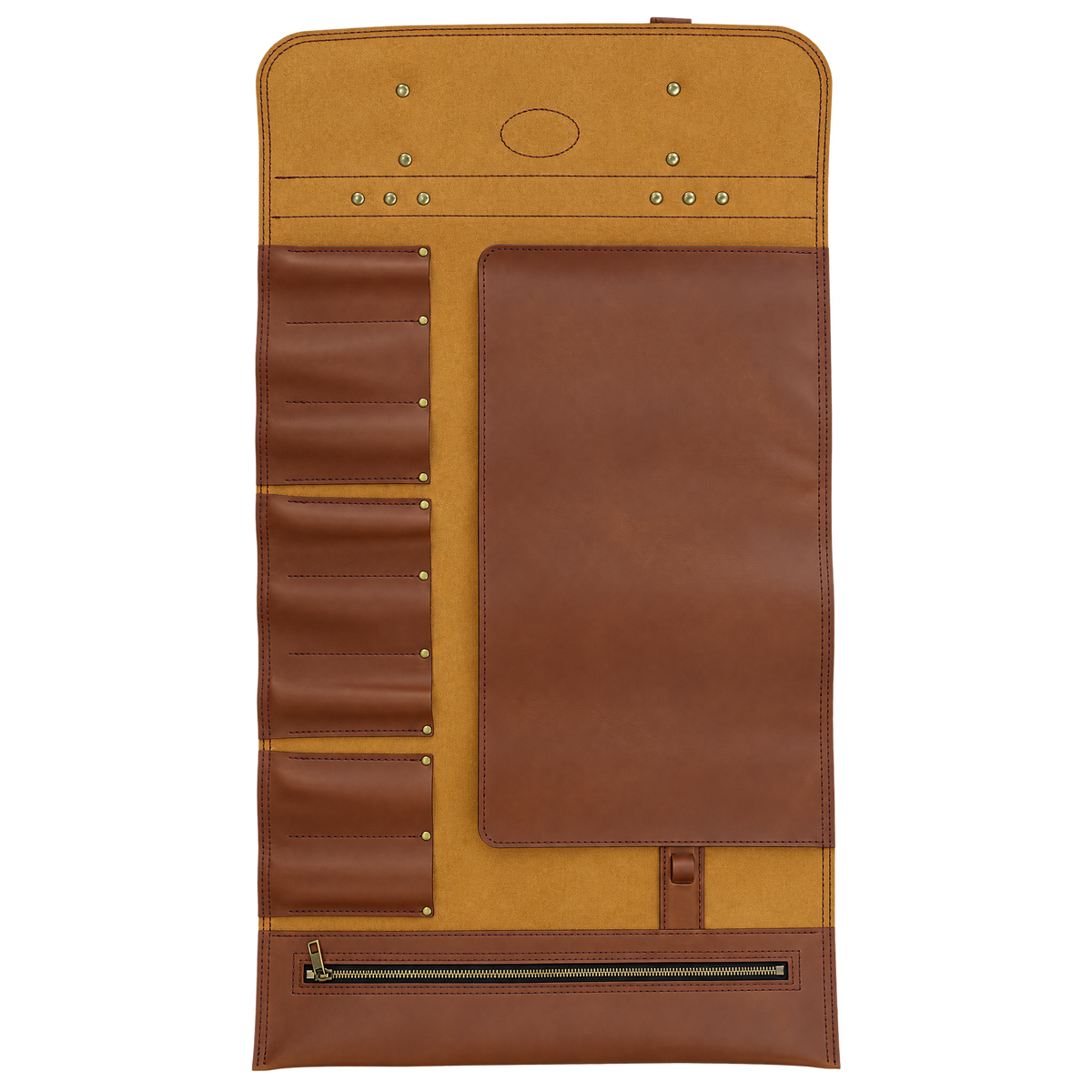 Leather Knife Bag Open